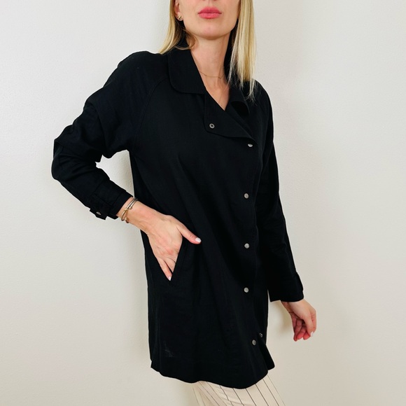 Rails Snap Front “Nadia” Long Jacket Trench cardigan linen blend - Picture 4 of 10